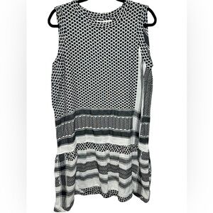 Summery Copenhagen Black and White Cotton‎ Sleeveless Size L Lined Lightweight